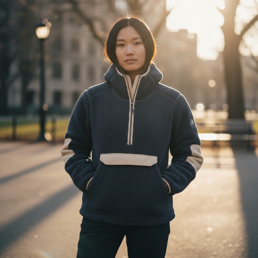 The North Face Campshire Pullover Hoodie Navy Kangaroo Pocket Women's - Small